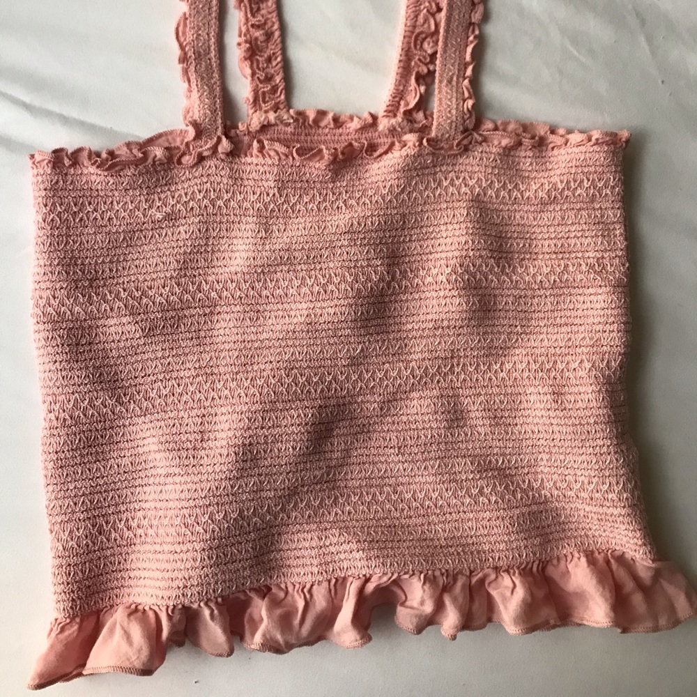 Pink Ruffle Crop Top
